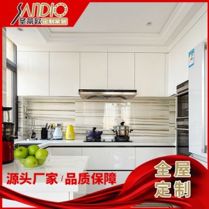 别墅高端整体厨房 现代简约整体厨房橱柜壁橱定制 复合实木多层板厂家直销