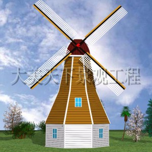 荷兰风车 户外景观风车 园林风车 防腐木风车加工制作公司