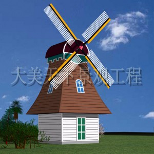 荷兰风车 户外景观风车 园林风车 防腐木风车加工制作公司