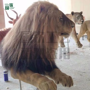 仿真狮子模型  大型皮毛仿真动物摆件制作