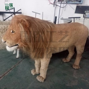 仿真狮子模型  大型皮毛仿真动物摆件制作