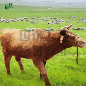 国钦皮毛动物工艺品加工定制仿真黄牛模型 可来图设计制作各种大型动物模型
